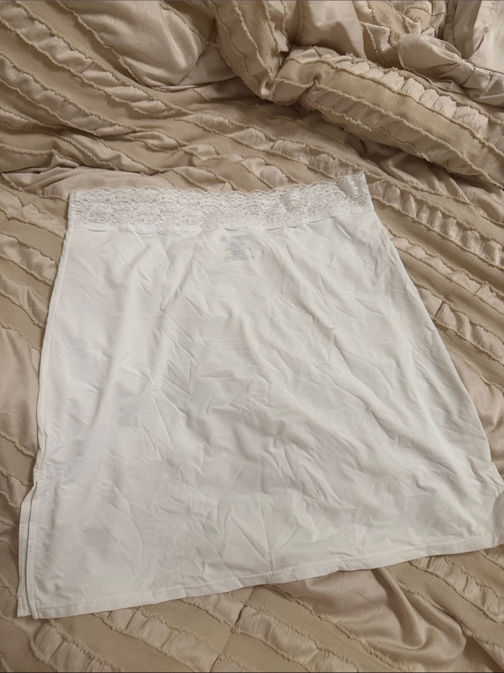 Jockey White Lace-Trim Half Slip